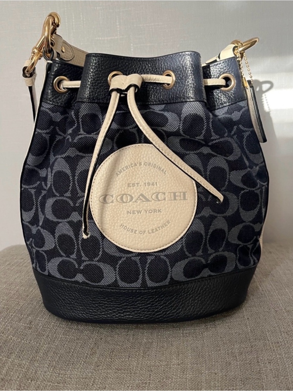 Coach Denim Dempsey Bucket bag